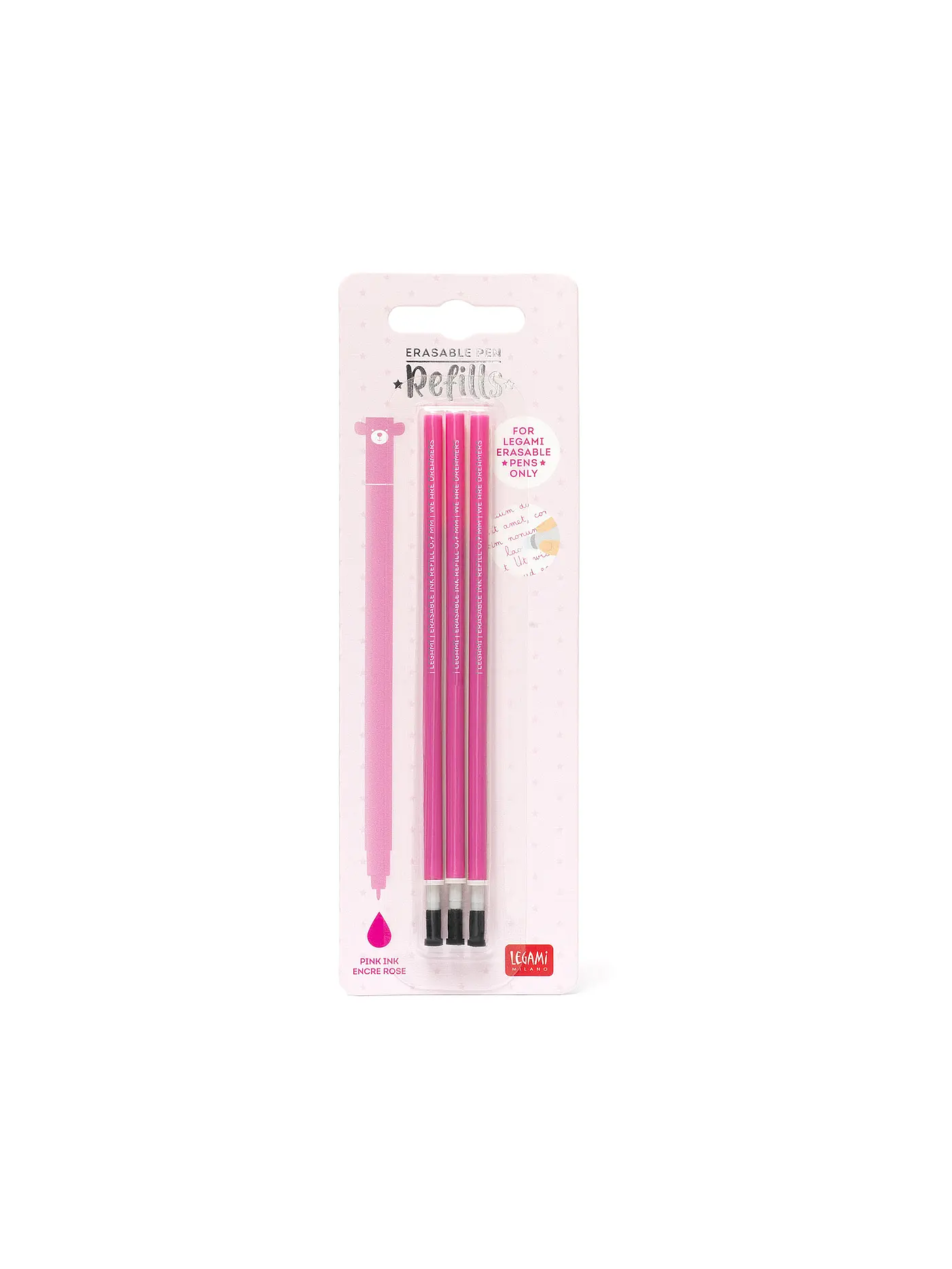 LEGAMI | Nachfüllung für radierbaren Gelstift 3er Pkg. Pink | 